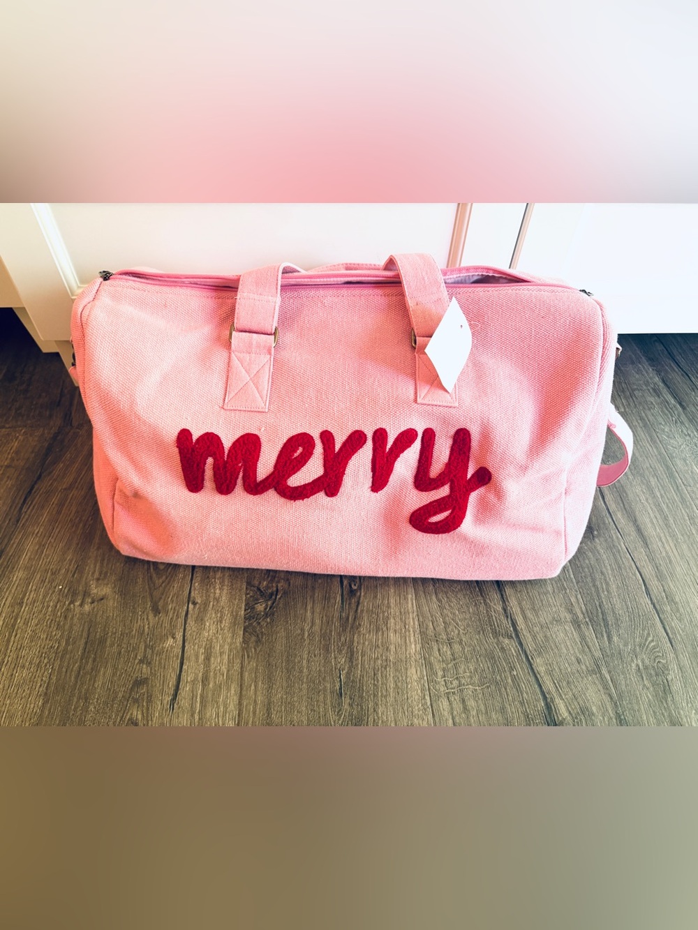 Panache Pink 'Merry' Holiday Tote Bag - Festive Pink Travel Bag NEW